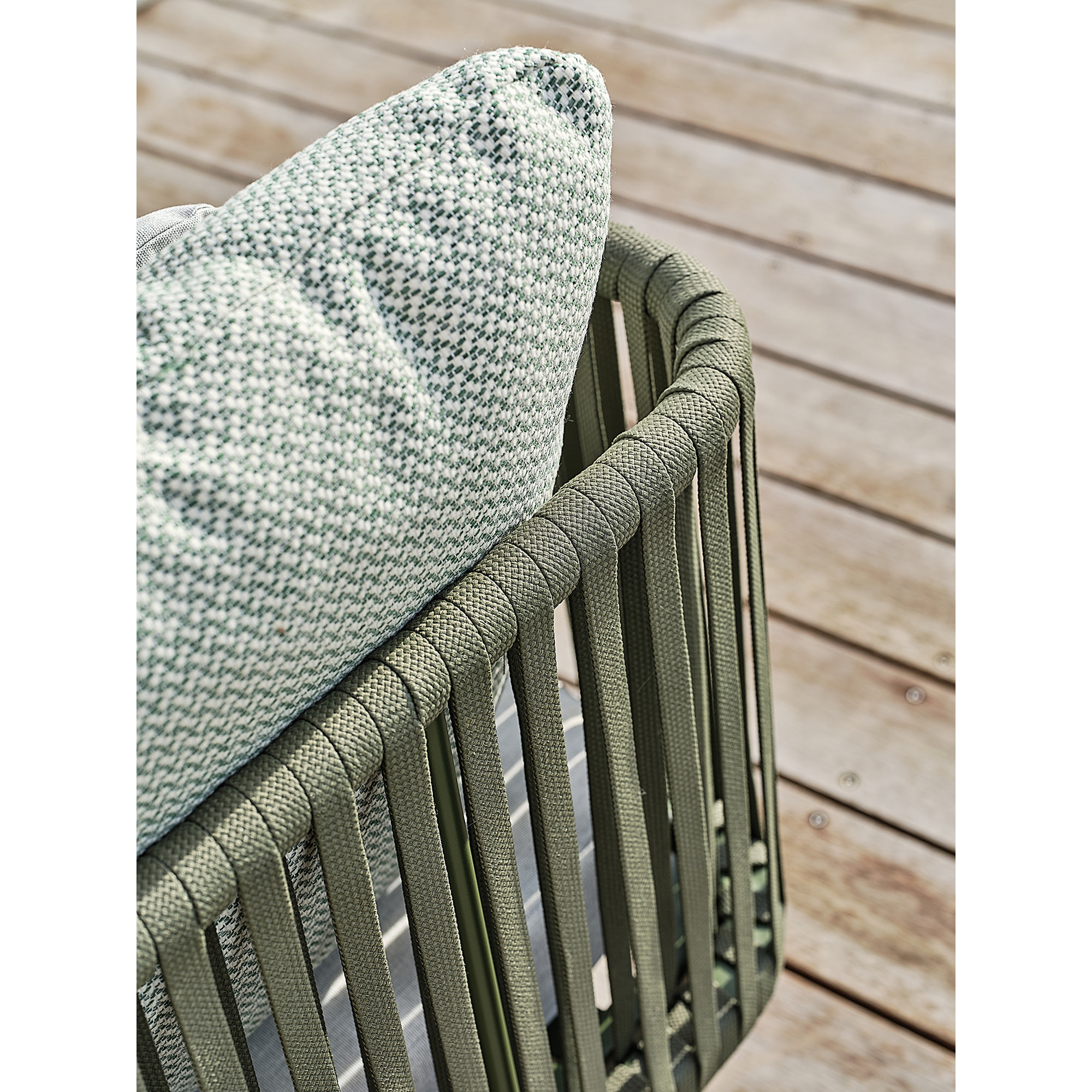 BARLIA - Canapé de jardin 3 places en aluminium - Olive