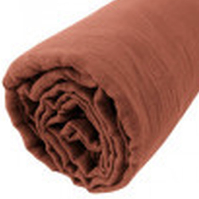 Drap Housse - Bonnet:30cm - 100% gaze De Coton Terracotta