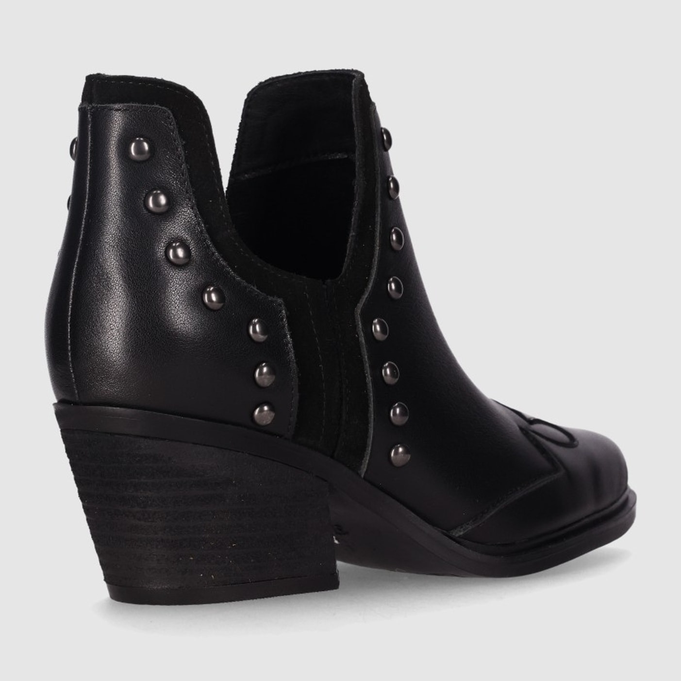 Botines de Piel - Negro - Tacón: 5 cm