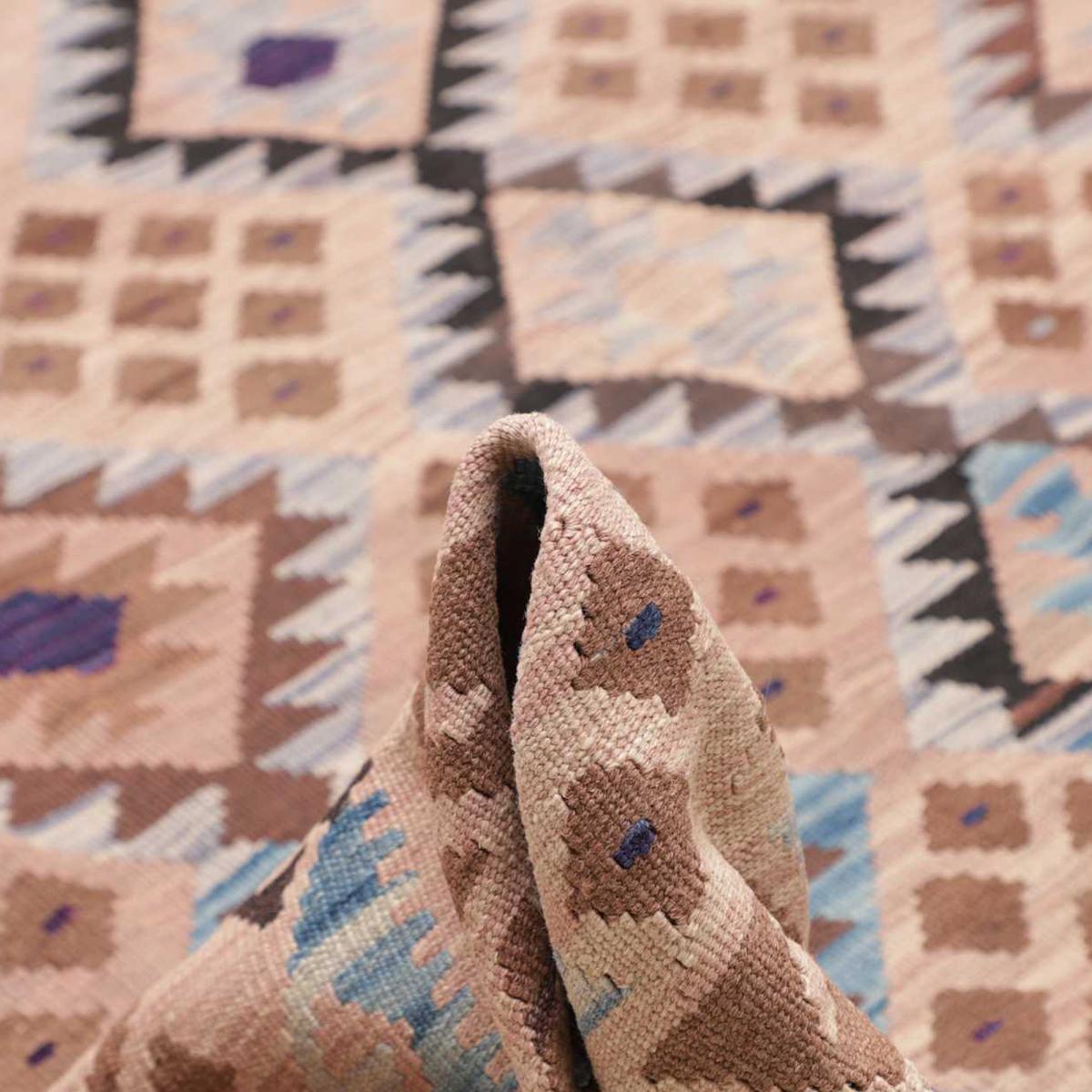 Tapis kilim au motif ethnique, tissé plat, laine, ZOJUBEF