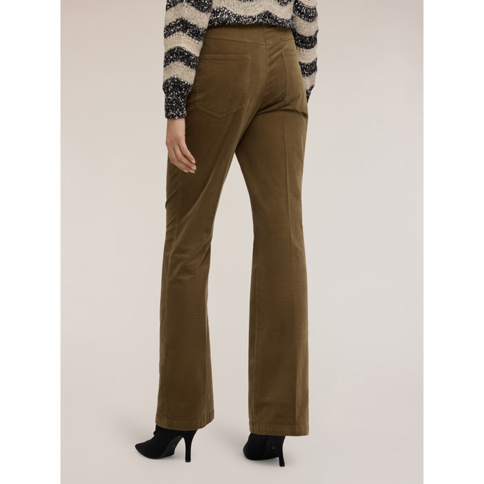 Motivi - Pantalones acampanados de pana - Verde militare