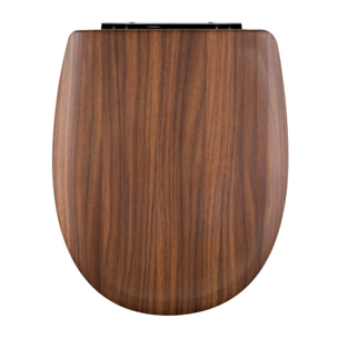 Abattant easy clip descente assistée bois de noyer - Marron Foncé