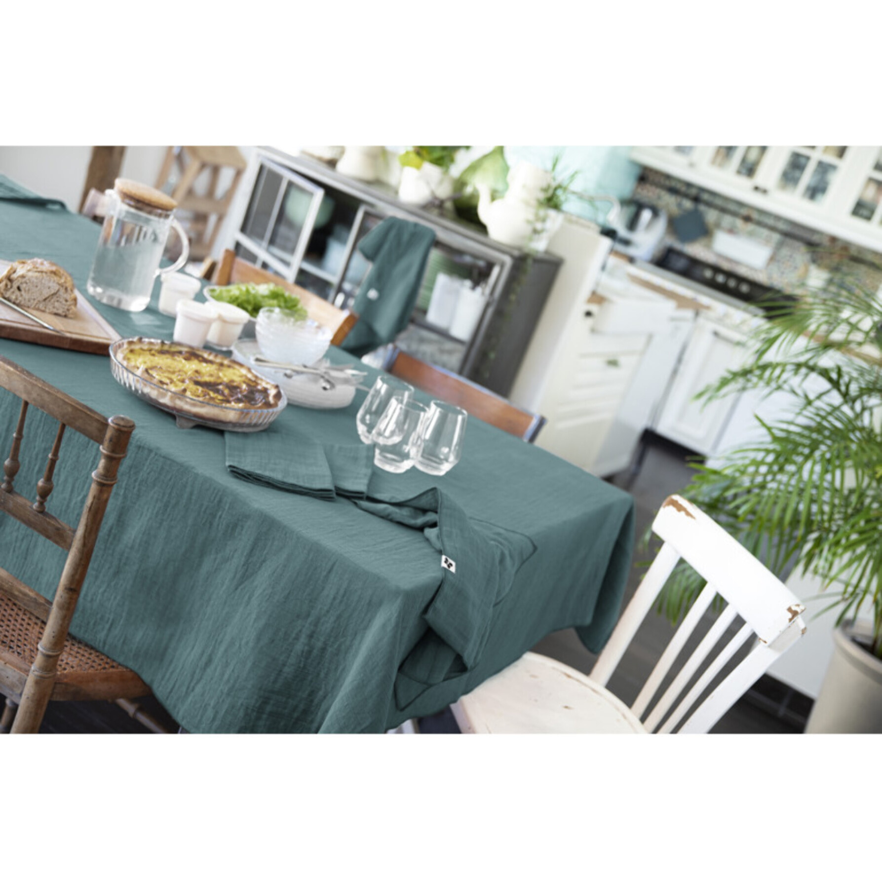 Lot de 3 serviettes 40x40 cm en gaze de coton - 10 coloris - GAIA
