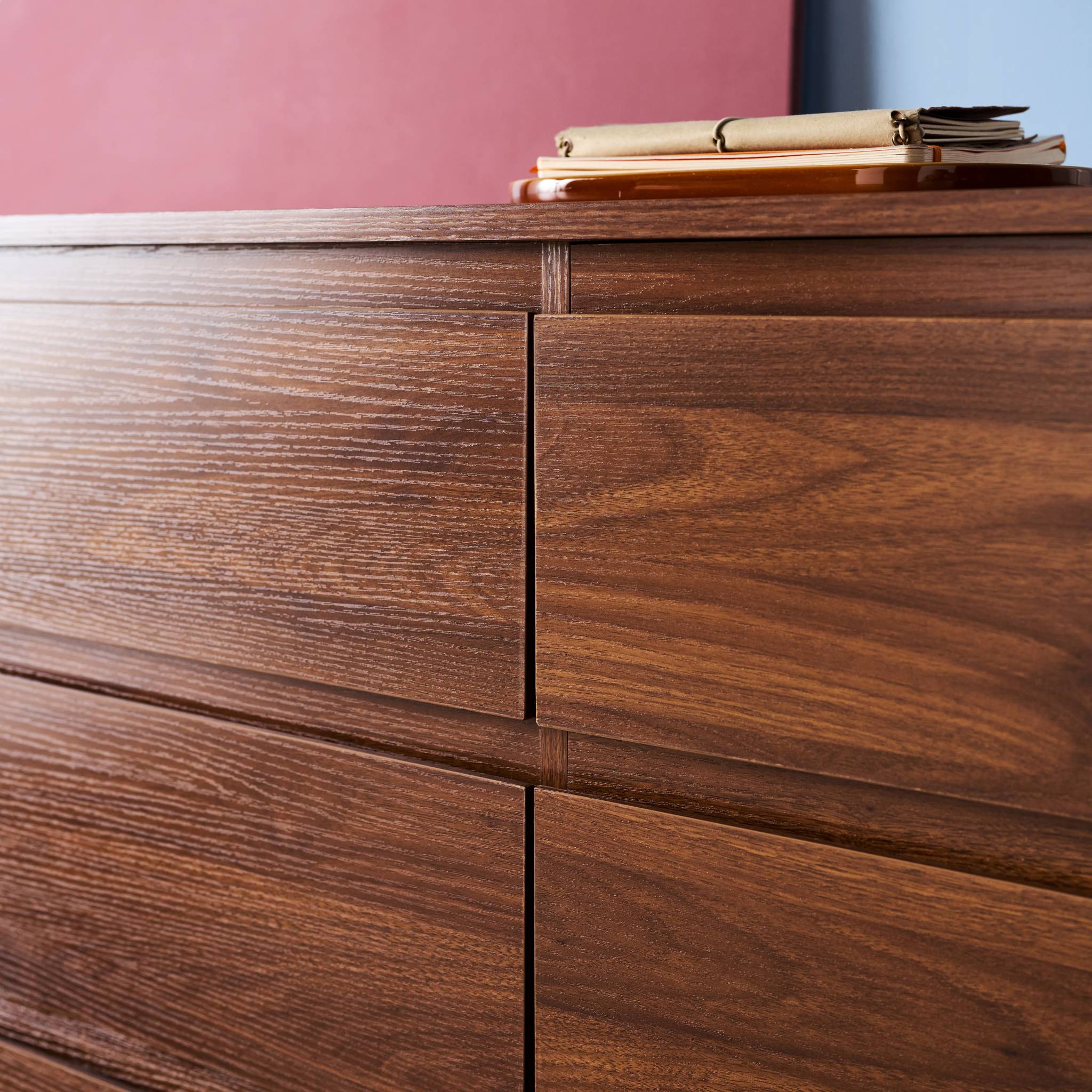 Commode décor bois 6 tiroirs  HARMONY