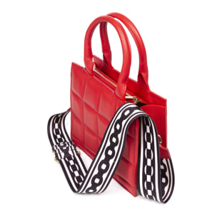 Albino borsa tote da donna. Pelle autentica finitura Dollaro trapuntata.