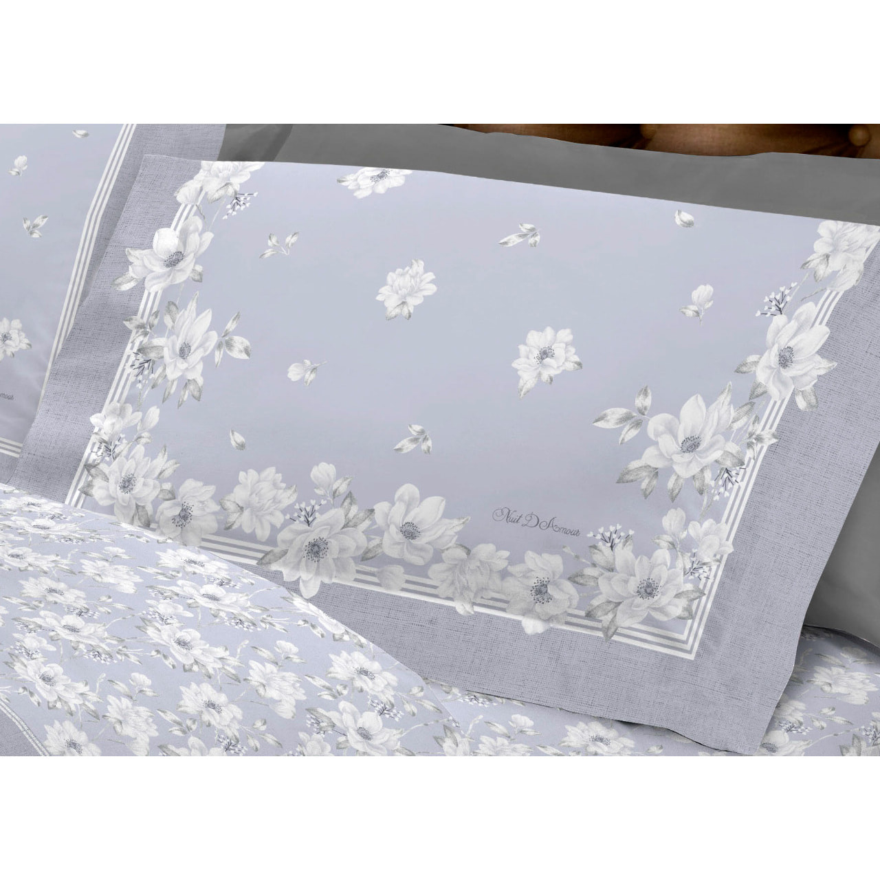 Completo Lenzuola In Calda Flanella Made In Italy Linea Europa Marsiglia Grigio