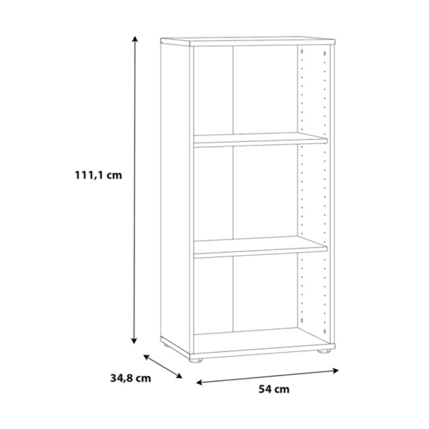 Étagère H. 111 x L. 54 cm décor chêne artisan avec 2 étagères - MIA