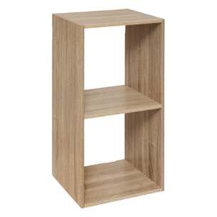 Étagère 2 cases "Mix N' Modul" effet bois naturel
