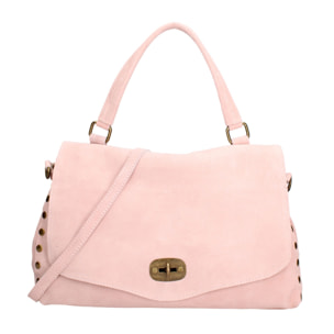 Borsa a mano da donna Made in Italy - Modello Zelia Elite - Pelle scamosciata - 37.0 x 22.0 x 15.0 cm