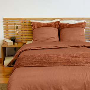 Parure housse de couette 3pcs 100% microfibre_terre 220x240 cm