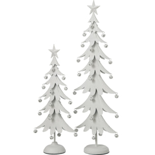 J-Line Sapin de Noël - fer - blanc - large