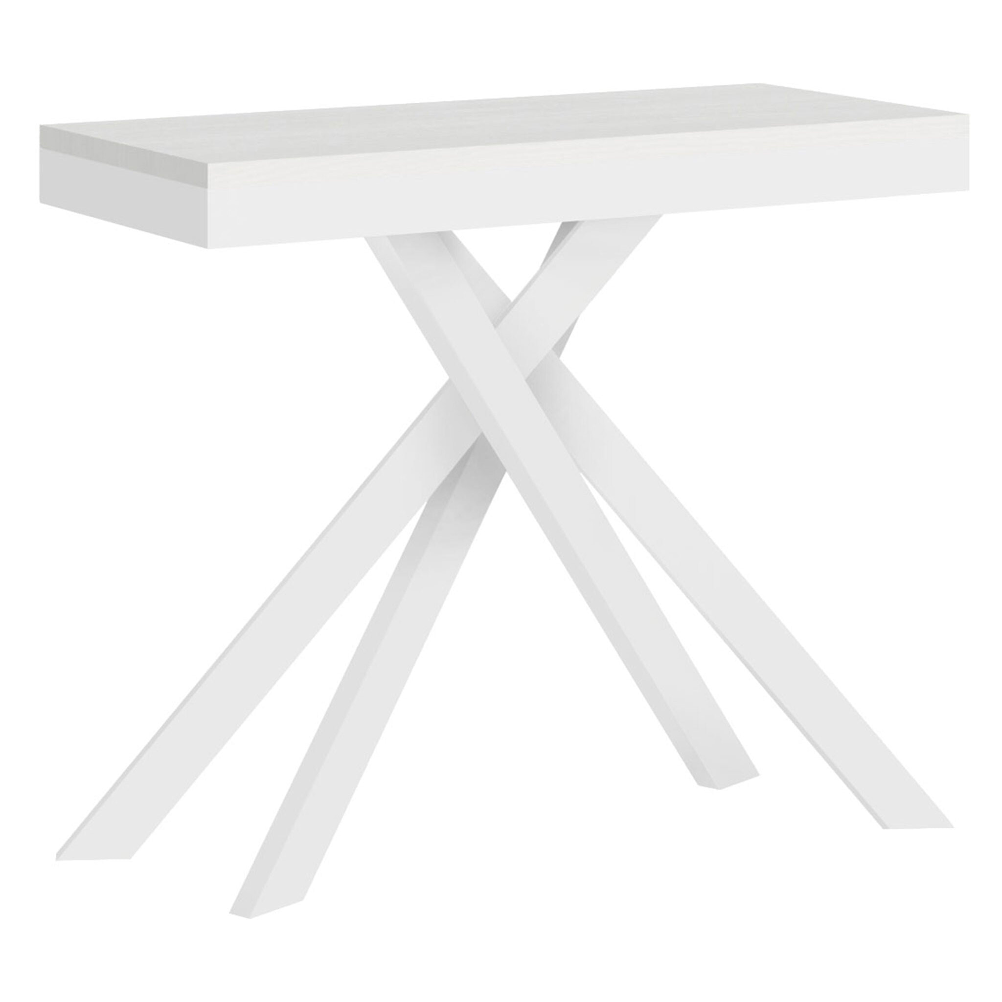 Console extensible 90x40/300 cm Krack Evolution frêne blanc cadre blanc