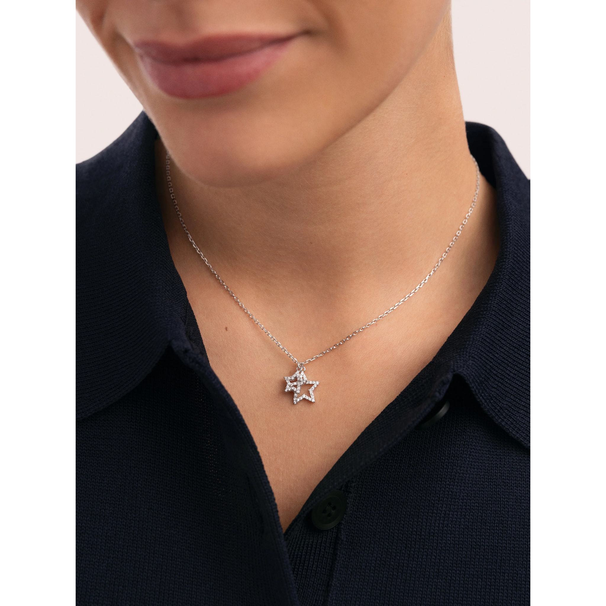 Collar Duo Stars Spark Plata