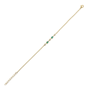 Bracciale con Microbead Lucide e Cubic Zirconia Verdi e Bianche