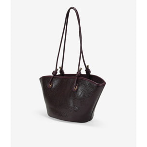 Bolso de hombro burdeos con doble asa