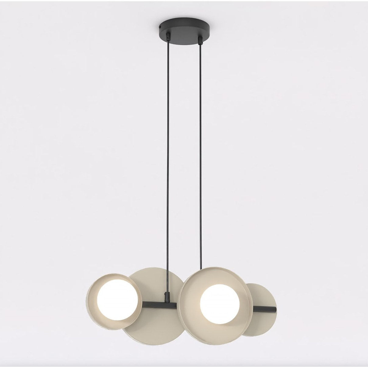 Lampada a sospensione Model in acciaio moka e vetro