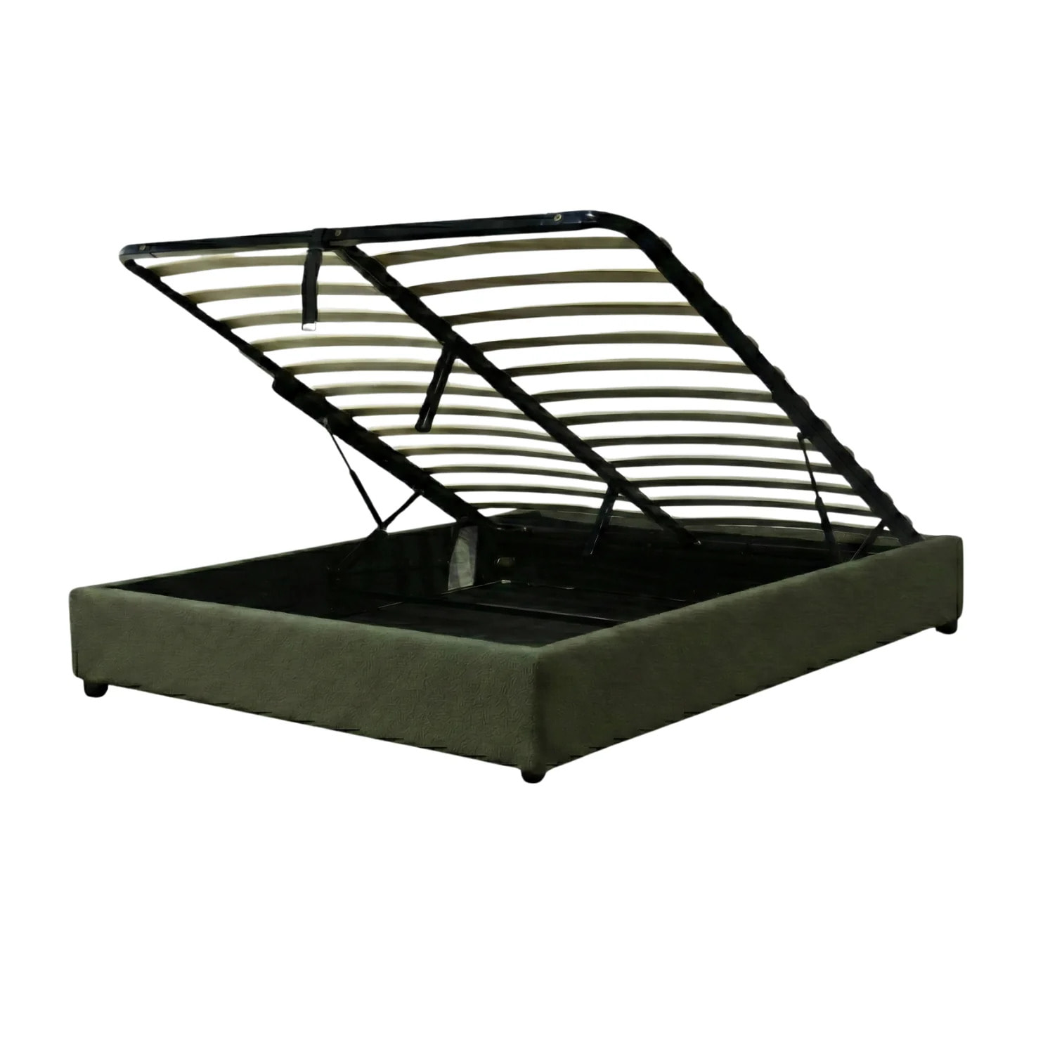 Lit coffre Cancun | Espace de Stockage jusqu'à 900 L | Robuste et Large Angle d’Ouverture | Bouclette | Vert