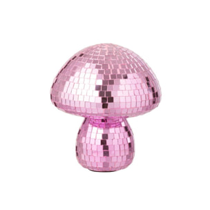 J-Line décoration Champignon Miroir - verre - rose