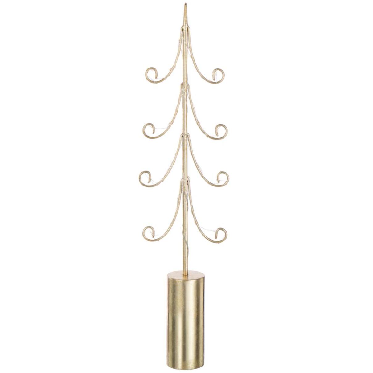J-Line décoration Arbre - acier - or - medium - LED