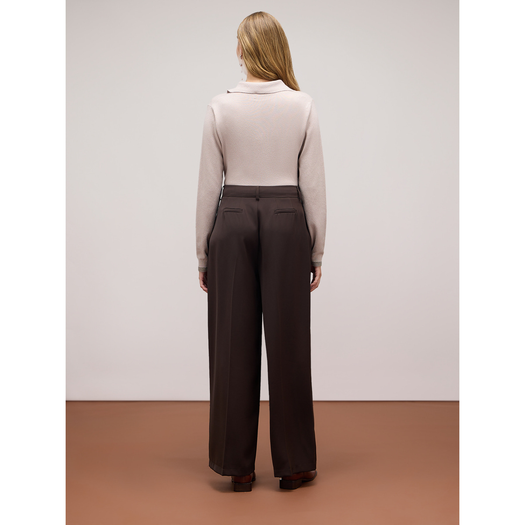 Oltre - Wide leg trousers - Marrón