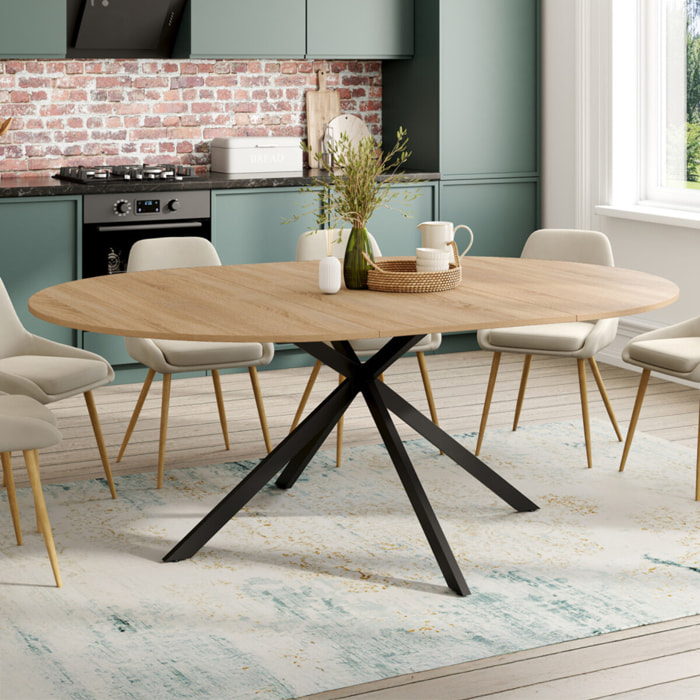 Table à manger ronde extensible Soline Ø140-200cm