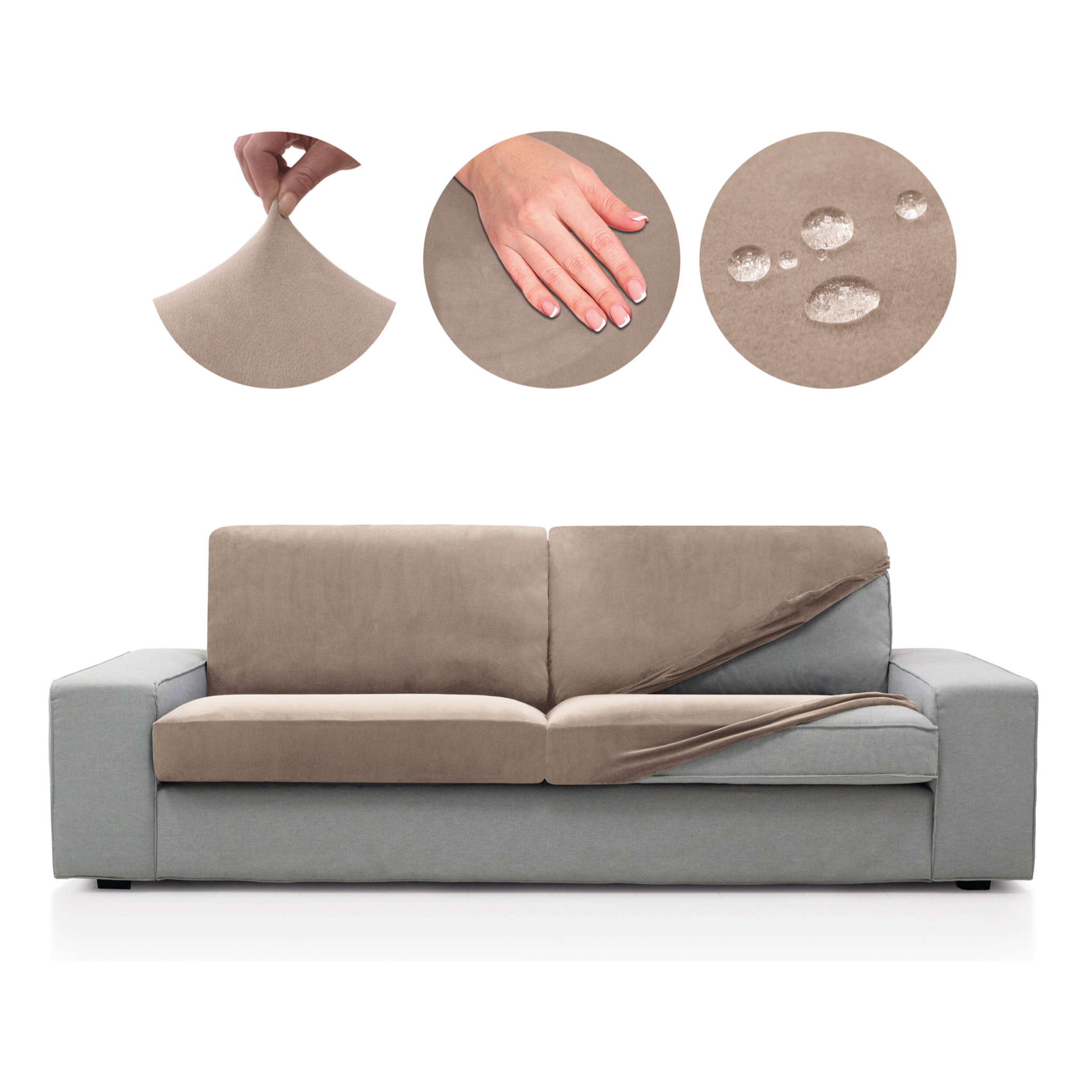 Funda TERCIOPELO ANTIMANCHAS para ASIENTO y RESPALDO modelo VERONICA