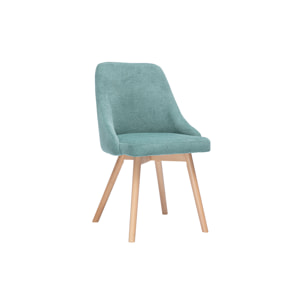 Chaises scandinaves en tissu chenille vert céladon et bois clair (lot de 2) HASTA
