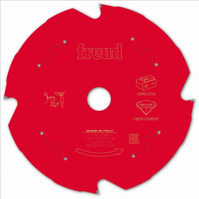 Lame diamant pour scie circulaire portative sans fil FREUD - Ø160 1,8/1,2 AL20 Z4 TD 10° - F03FS10095 -FR06F002HC