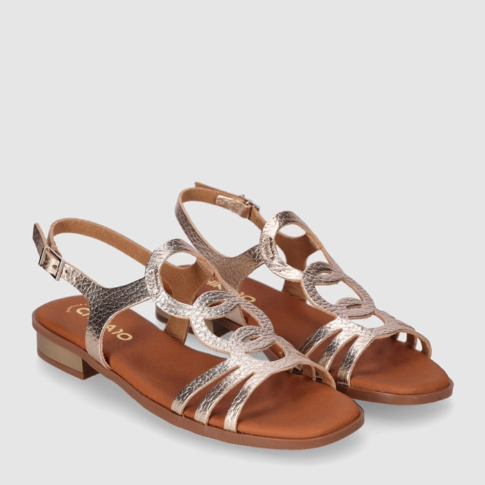 Sandalias de Piel - Platino - Tacón: 3 cm