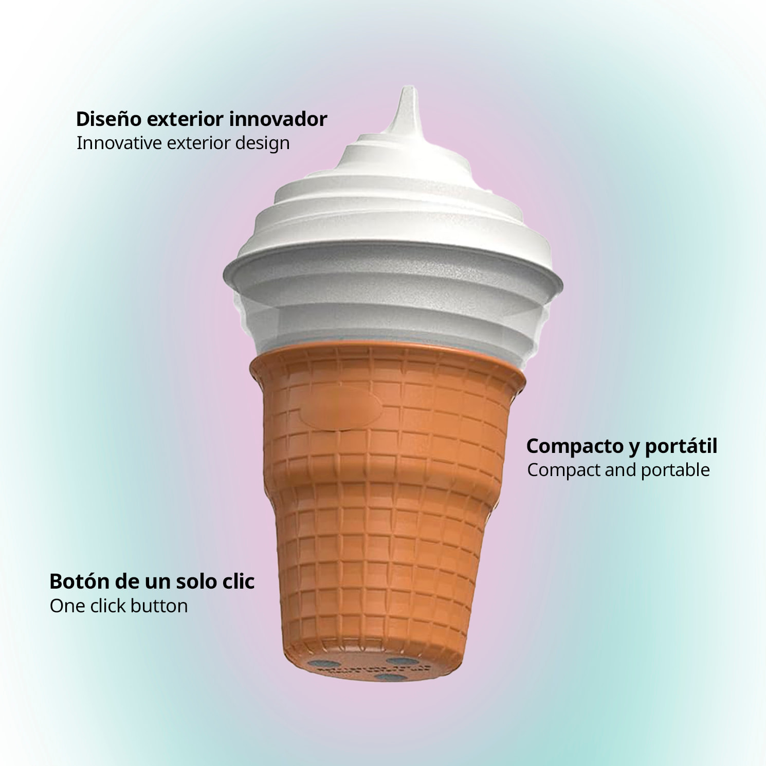 Heladera HD-BQL01 de 450ml. Incluye manual de recetas para preparar distintos tipos de helados.