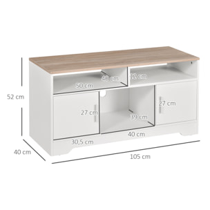 Armario para TV con Estantes Abiertos 105x40x52 cm Blanco