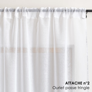 Voilage accroche 3-en-1 bicolore LUZ - Blanc
