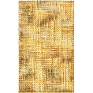 Tris tappeti bagno CRAZY GIALLO ORO in microfibra misto cotone, morbido antiscivolo lavabile in lavatrice, tappetino lavabo sanitari bagno