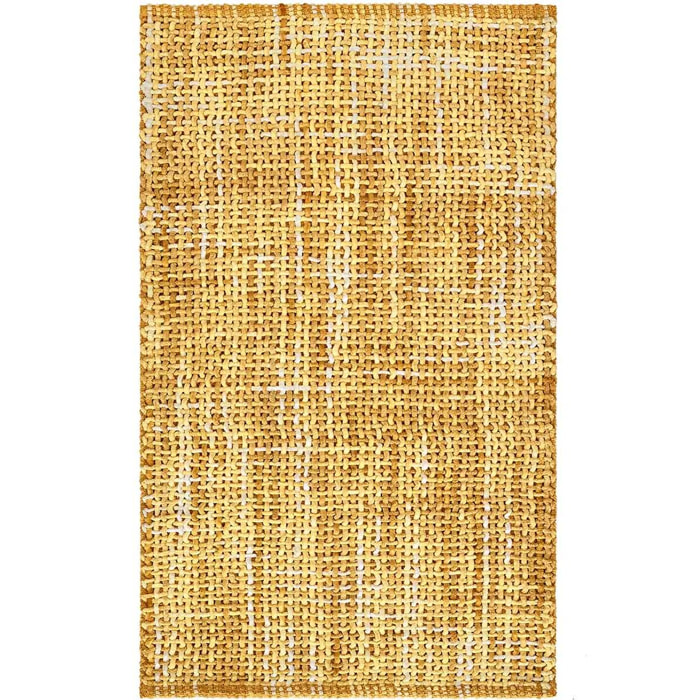 Tris tappeti bagno CRAZY GIALLO ORO in microfibra misto cotone, morbido antiscivolo lavabile in lavatrice, tappetino lavabo sanitari bagno