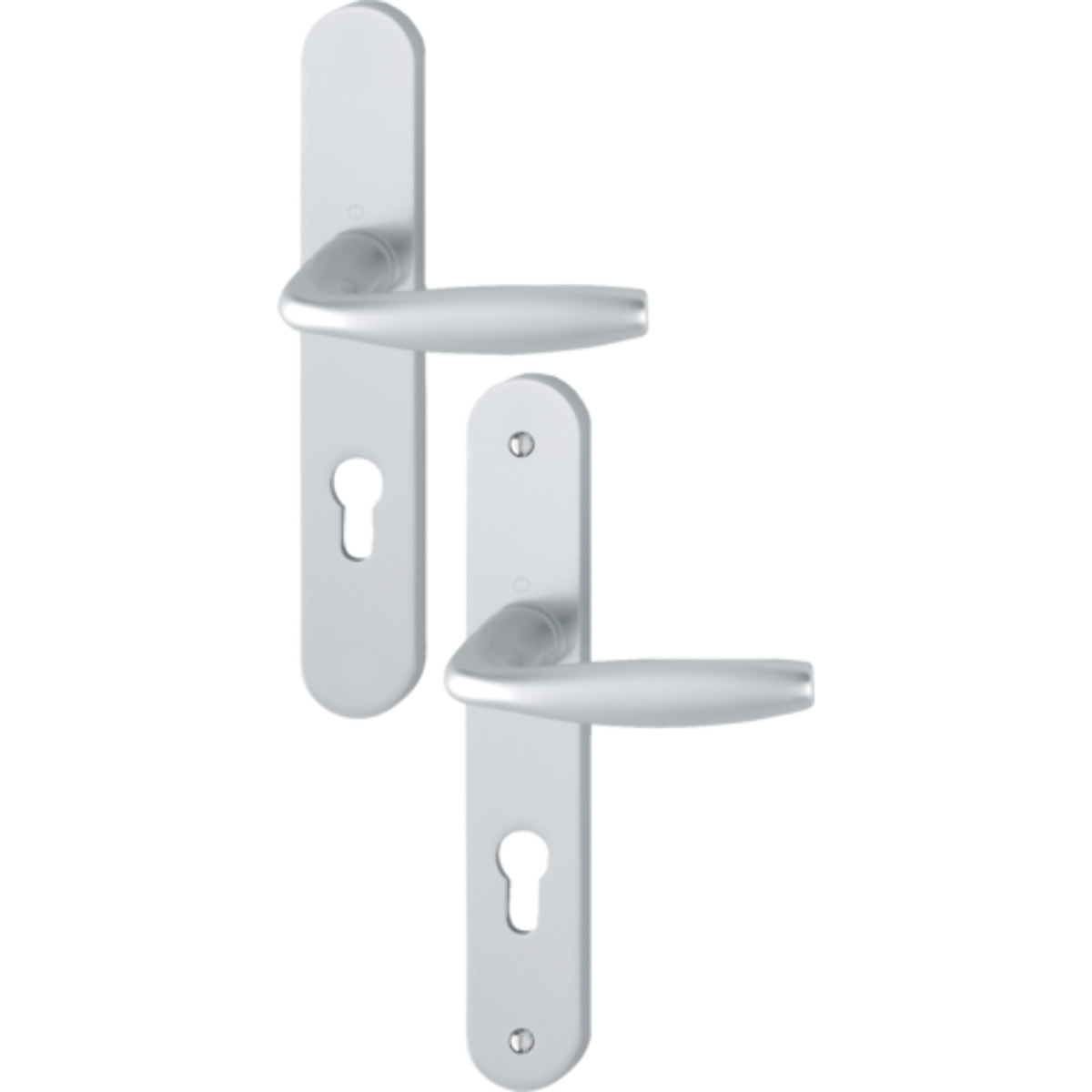 Ensemble de porte sur plaque New york - entr.165mm - Clé i PZ - aspect inox F9 - 1810/318KN - 3398501