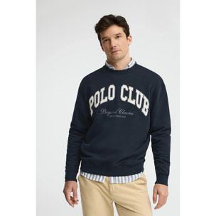 Sudadera azul marino de corte holgado con logo Polo Club