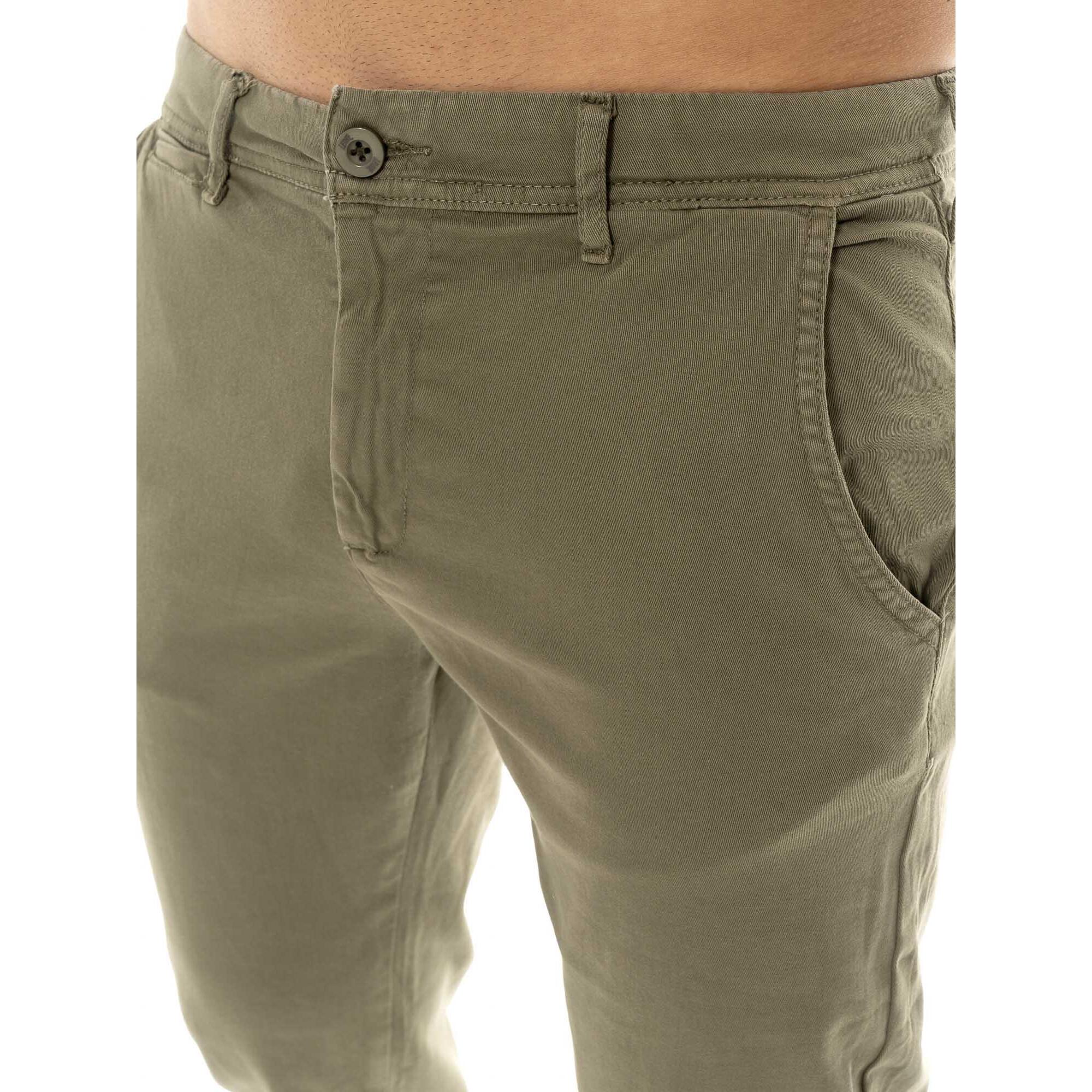 Pantaloni chino in twill da uomo con passanti Leone Easy