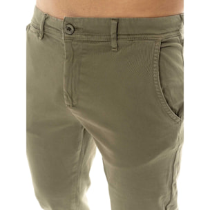 Pantaloni chino in twill da uomo con passanti Leone Easy