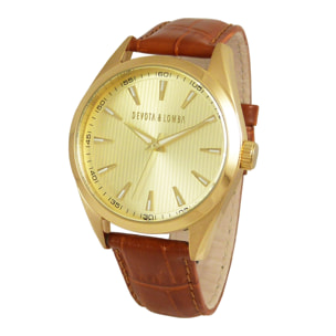 Reloj Devota & Lomba DL014ML-02BRGOLD Hombre Analogico Cuarzo con Correa de Piel