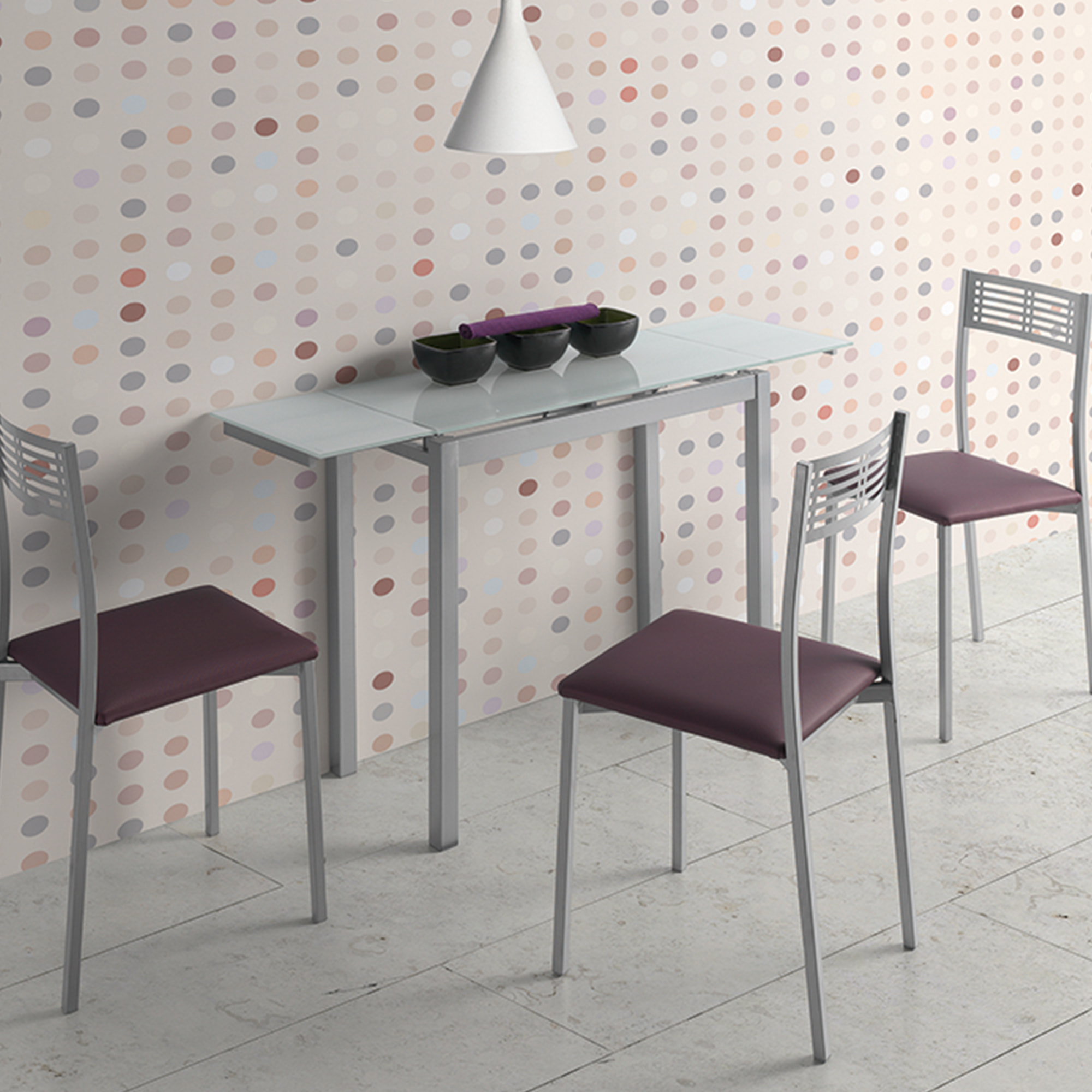 Set de 4 sillas – Polipiel con diseño minimalista