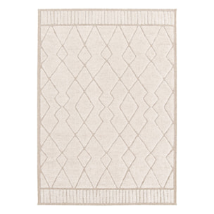 Tapis intérieur motif ethnique berbère beige et créme JUDY