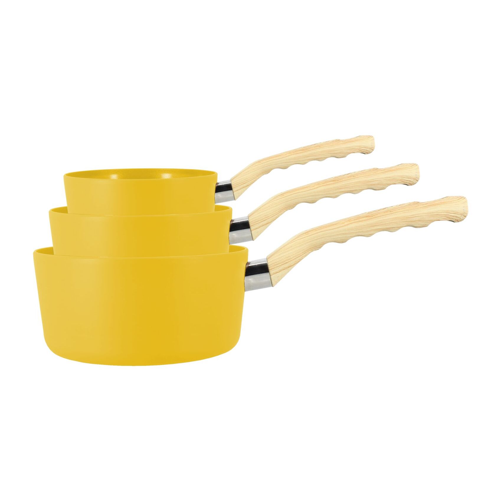 Set de 3 casseroles en aluminium jaune -  compatible induction  SAFRAN