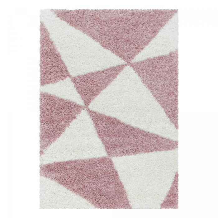 Tapis shaggy tissé motif géométrique MERA