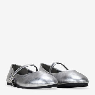 Bailarinas plateadas con hebilla