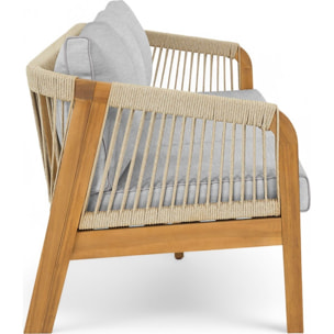 Canapé de jardin 3 places en bois FSC - SYMI