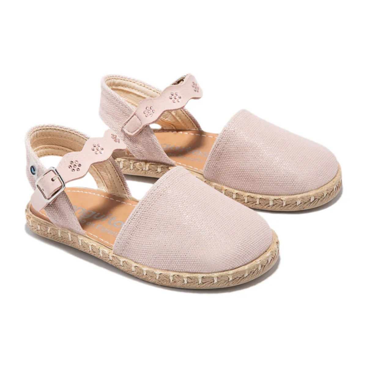 Conguitos - Sandali estivi in juta con zeppa per bambina comodi