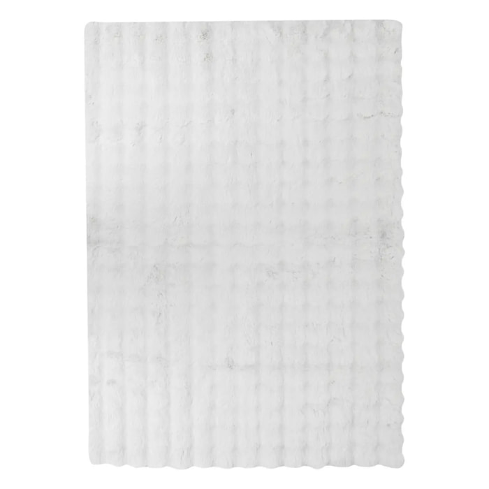 Tapis fausse fourrure 3D Zephy blanc 170x120cm