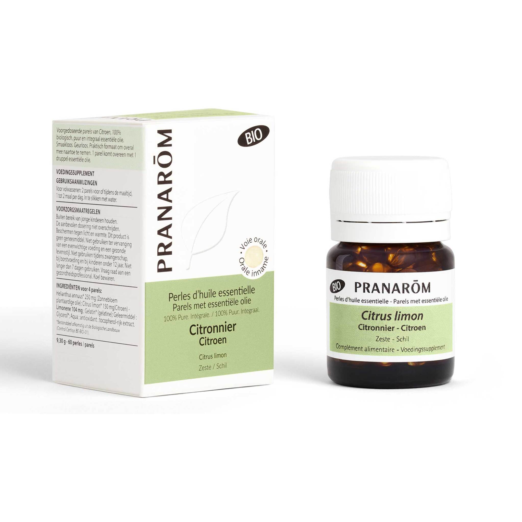 Pranarom - Perles d'Huile Essentielle de citronnier - Bio - 60 Perles