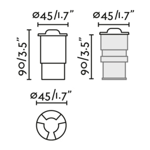 KANE 3 Lampada incasso nichel 2700K inox 316L