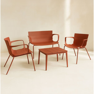 Salon de jardin en polypropylène brique 4 places MONTAUK